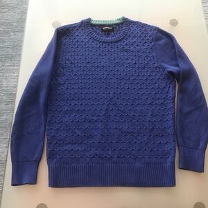 Bonobos Blue Chain Linked Cable Knit Cotton Blend Pullover Sweater M
